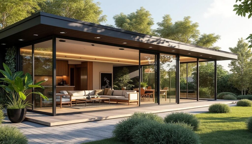 découvrez comment la véranda bioclimatique utilise la chaleur solaire pour chauffer naturellement votre salon, alliant confort et économie d'énergie toute l'année.