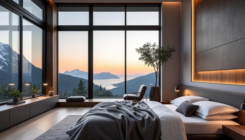 le double vitrage élimine les parois froides dans la chambre, assurant une meilleure isolation thermique et un confort optimal.